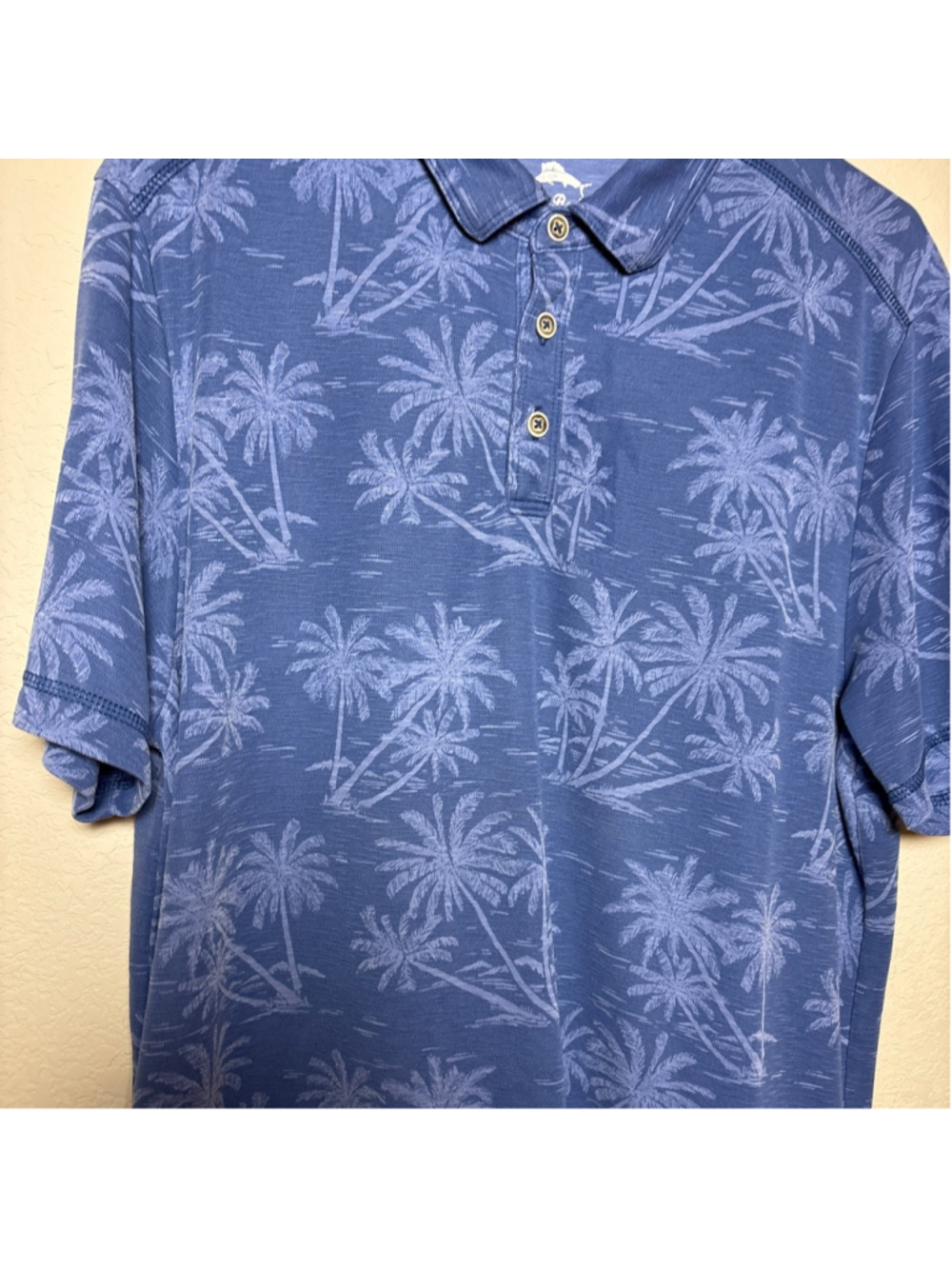 Tommy Bahama tropical palms men’s shirt blue with palm trees large, excellent